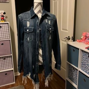 Cherry Mellow Distressed Jean Jacket